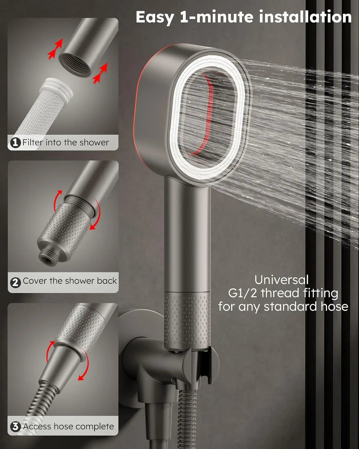 Pommeau de douche à filtre haute pression