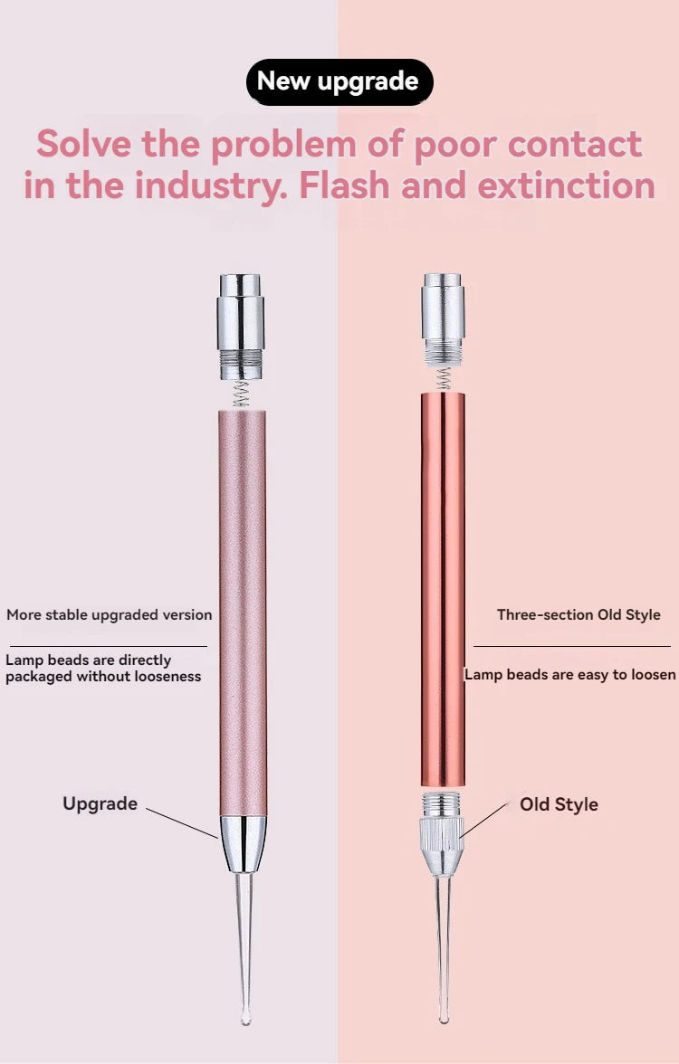 Pelle d'oreille lumineuse, cuillère d'oreille en acier inoxydable avec lumière