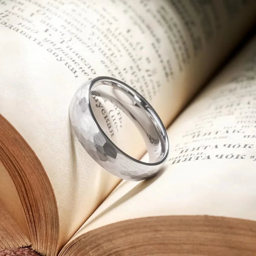 Bague de Couple en acier inoxydable brossé noir