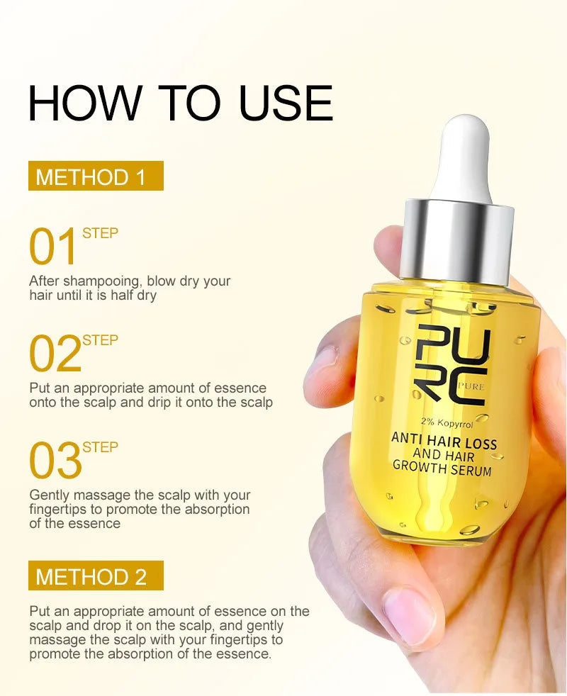 PURC – sérum Anti-perte de cheveux, sérum de croissance des cheveux Belle Chevelure