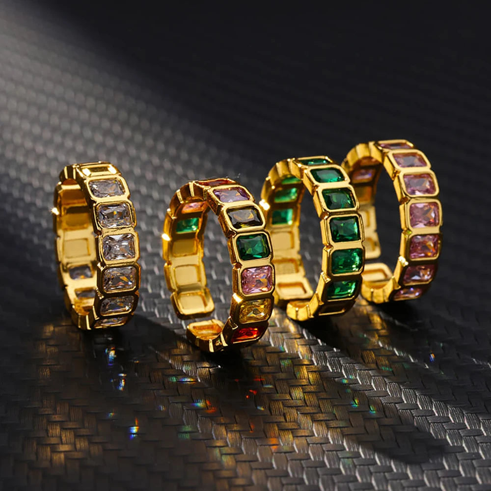 Bague en Zircon cubique coloré pour femmes