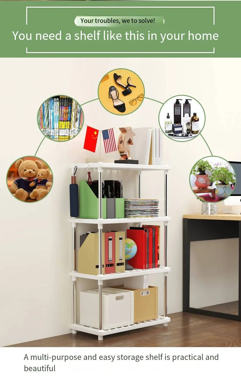 Support de rangement multifonctionnel à quatre couches pour salle de bain