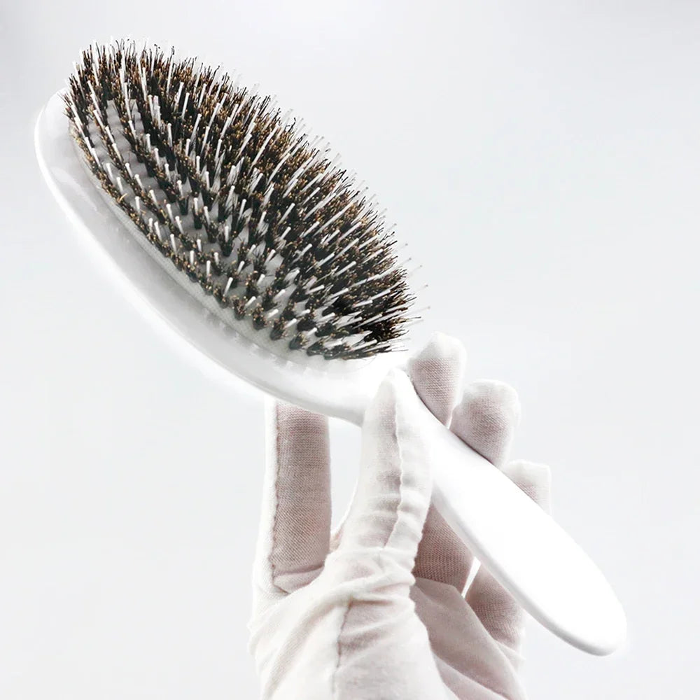 Brosse à cheveux ovale en poils de sanglier
