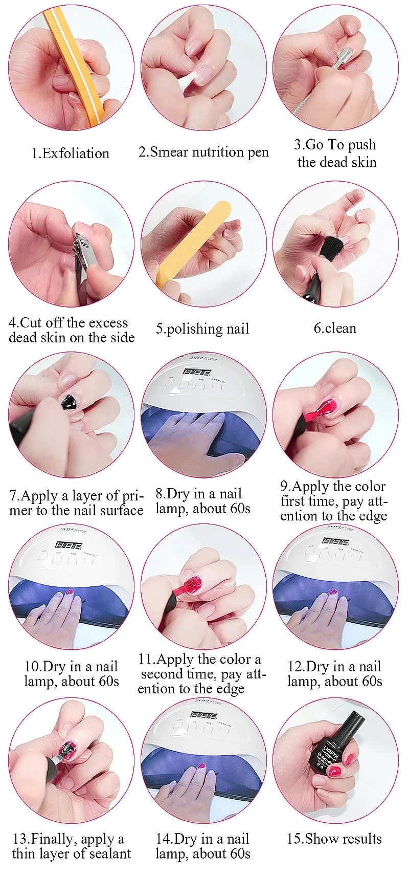 28 pièces/ensemble Gel vernis à ongles ensemble bouteille en verre tremper Belle Chevelure