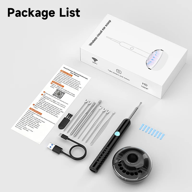 Caméra auriculaire visuelle intelligente HD1080P, 4.2MM, WIFI