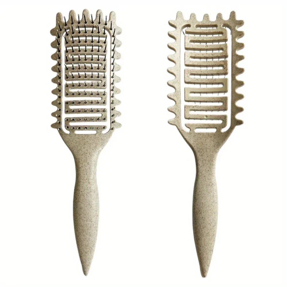 Brosse à cheveux démêlante en poils de sanglier creux