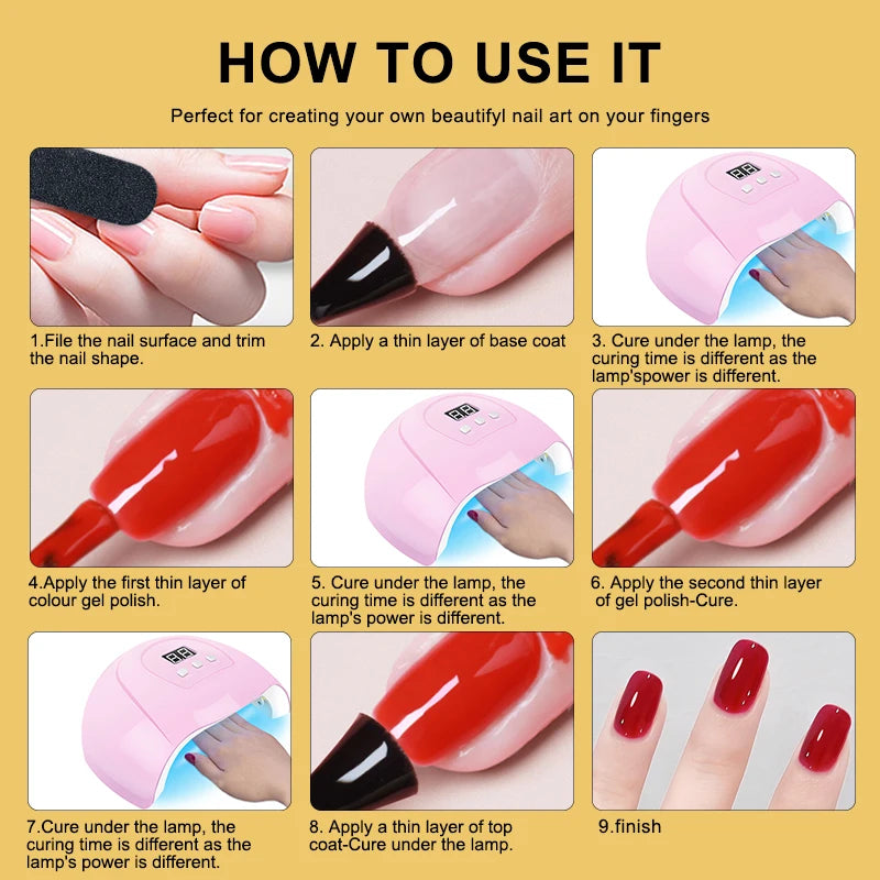 Kit de vernis à ongles Gel avec lampe UV, perceuse à ongles électrique
