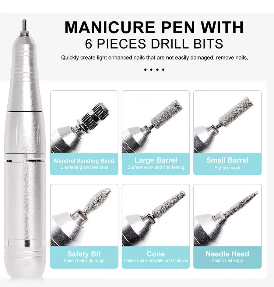 Perceuse à ongles électrique Portable professionnelle 45000 tr/min