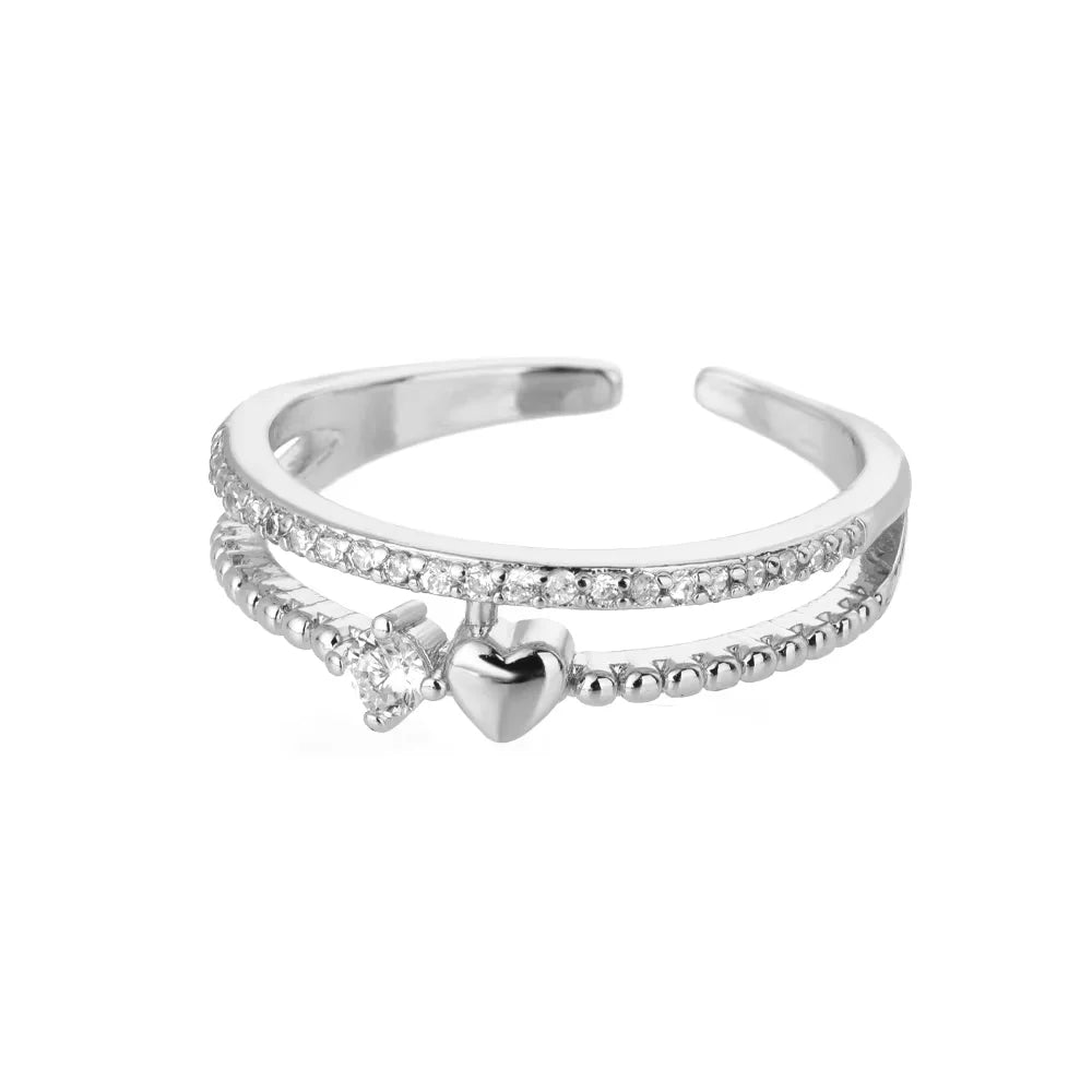 Anillos – bagues chics en zircone cubique pour femmes