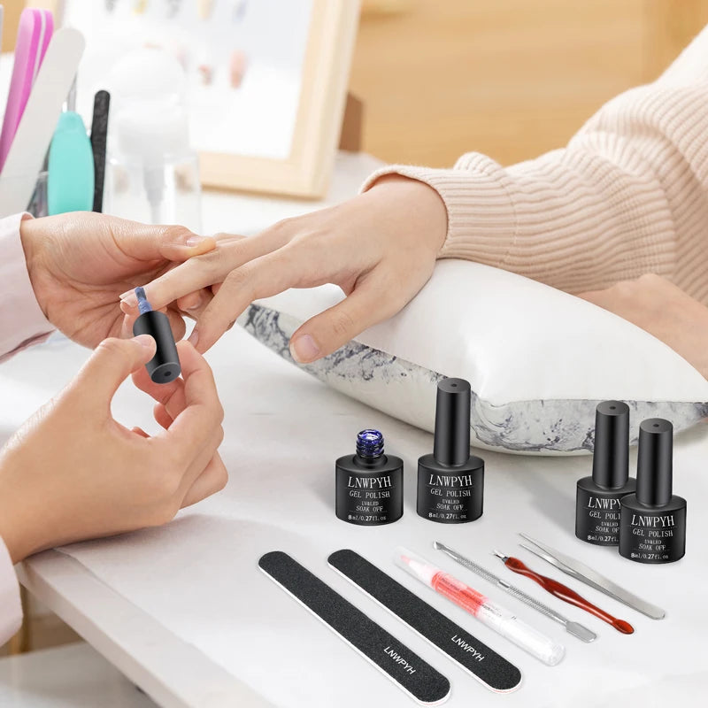 Kit de vernis à ongles Gel avec lampe à ongles LED Semi-Permanent 27 couleurs