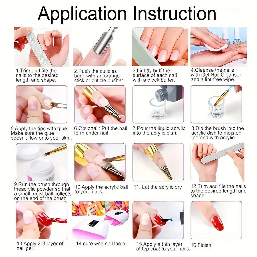 Kit d'ongles en acrylique Belle Chevelure