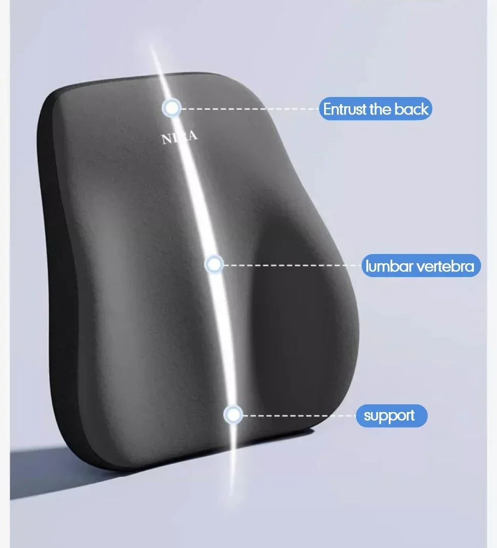 Nouveau oreiller de soutien lombaire de voiture mémoire