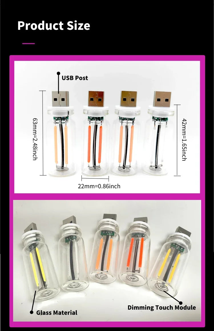 Voiture USB veilleuse tactile LED lampe à Filament éclairage