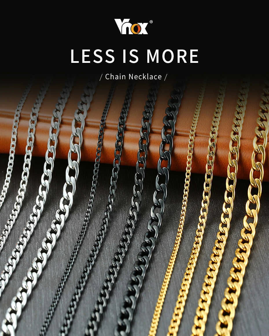 Vnox- Collier chaîne à maillons cubains pour hommes