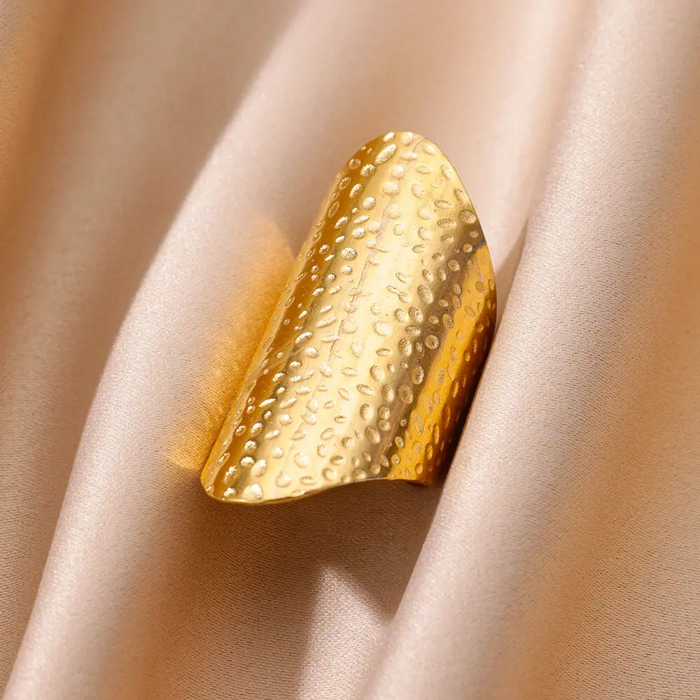 Bagues larges épaisses en acier inoxydable pour femmes