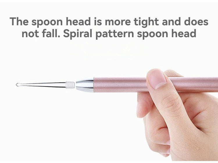 Pelle d'oreille lumineuse, cuillère d'oreille en acier inoxydable avec lumière