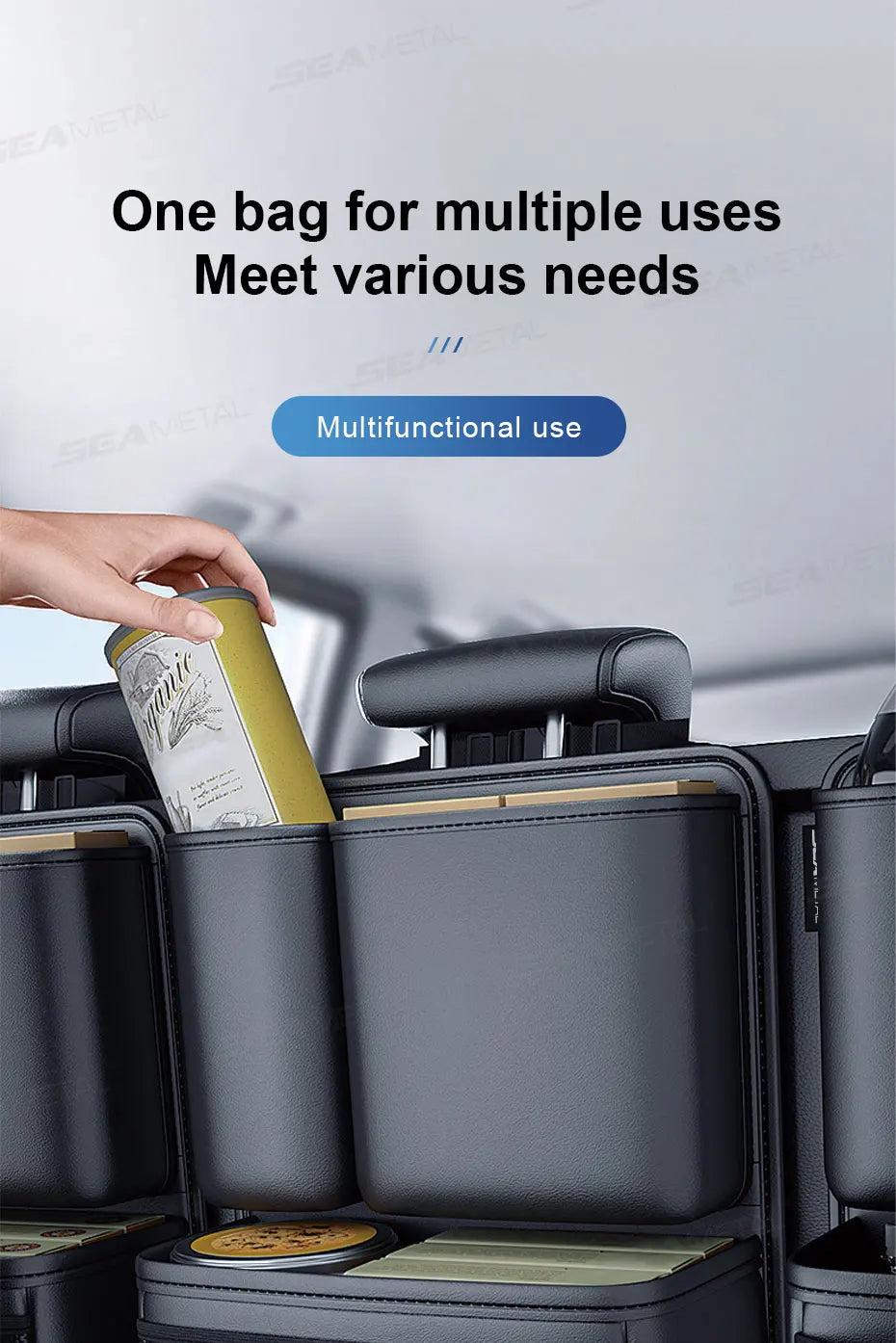 sac de rangement en similicuir pour coffre de voiture