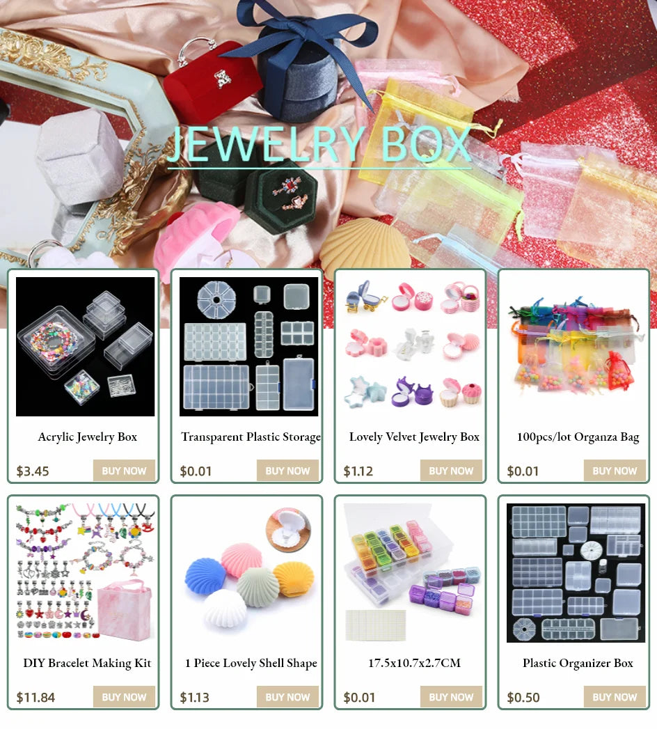 Boîte à bijoux en plastique