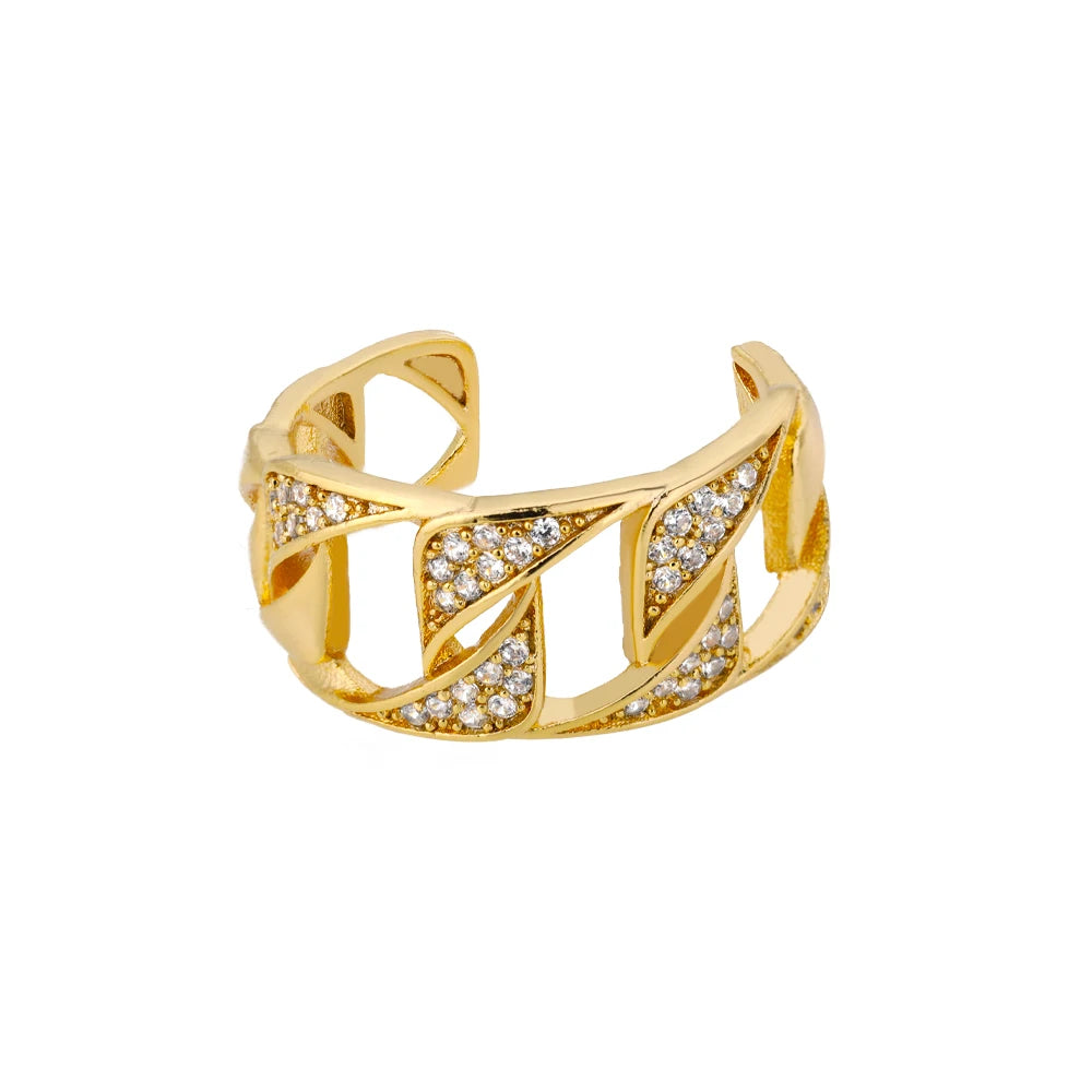 Bagues ouvertes classiques en chaîne torsadée pour femmes