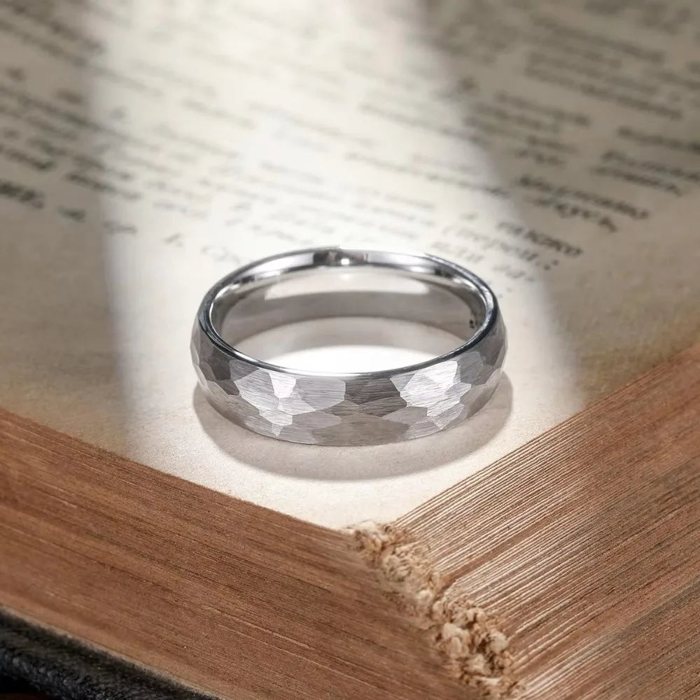 Bague de Couple en acier inoxydable brossé noir