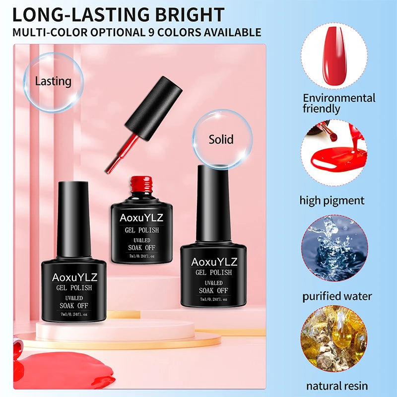 28 pièces/ensemble Gel vernis à ongles ensemble bouteille en verre tremper Belle Chevelure