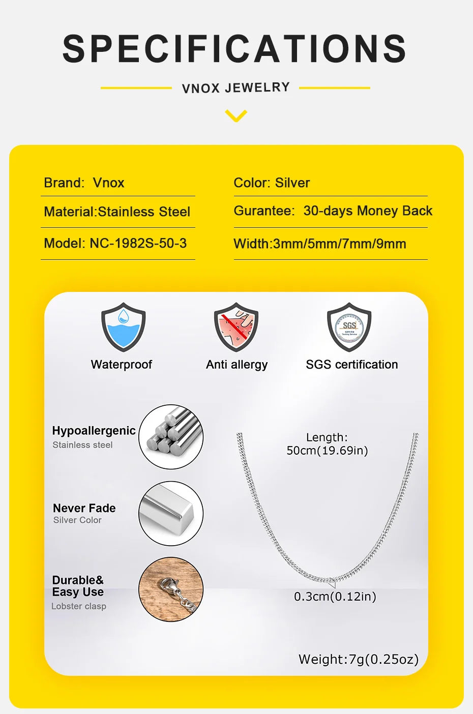 Vnox – colliers à chaîne cubaine