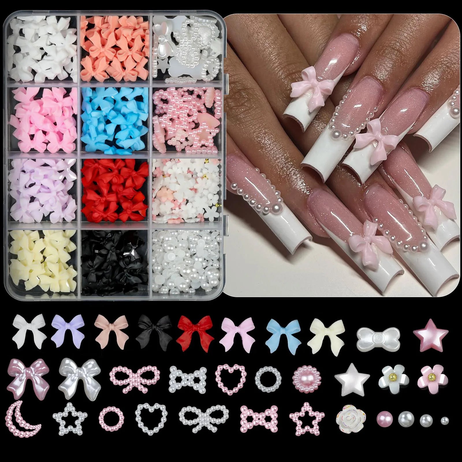 Décorations de Nail Art 3D en Résine Mixte