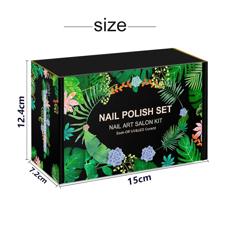 28 pièces/ensemble Gel vernis à ongles ensemble bouteille en verre tremper Belle Chevelure