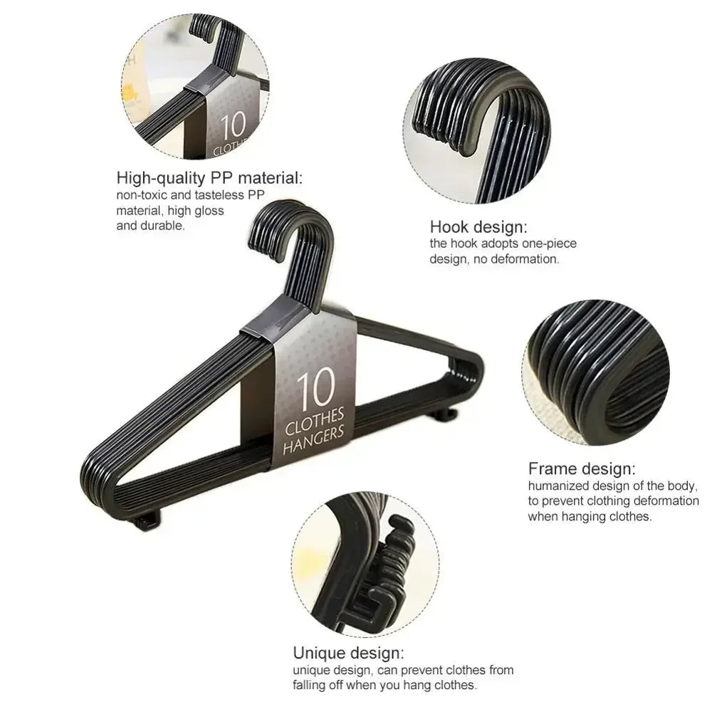 Cintre en plastique pour adultes, 10 pièces