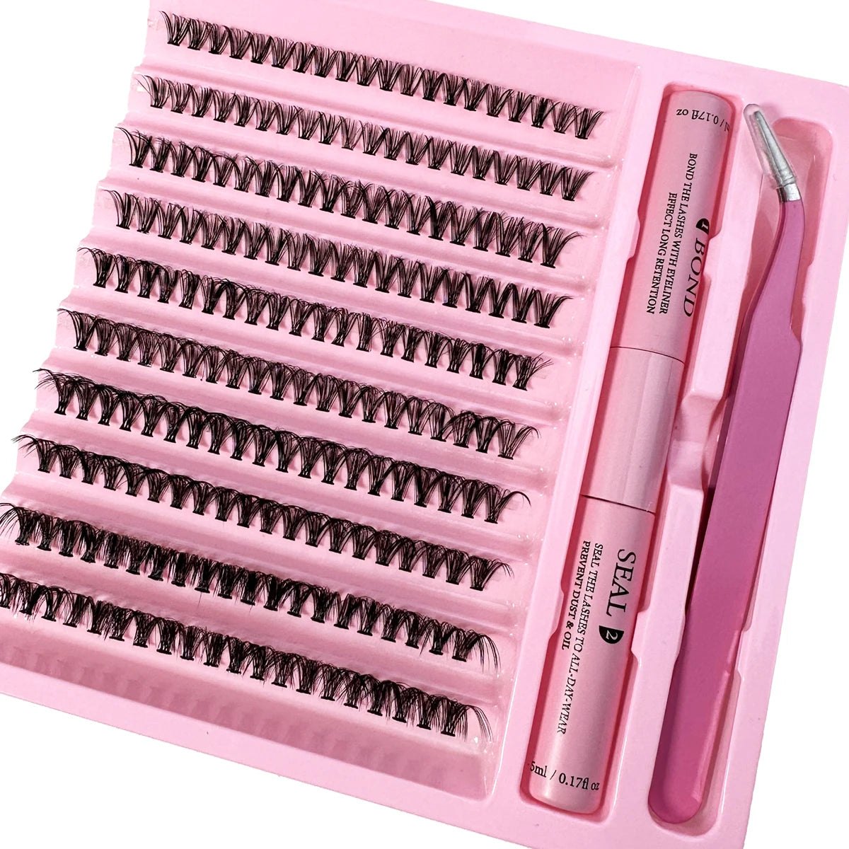 Kit d'extension de cils à faire soi-même, dissolvant de joints et de joints, 200 pièces, grappes, outils de maquillage pour coller les cils, colle