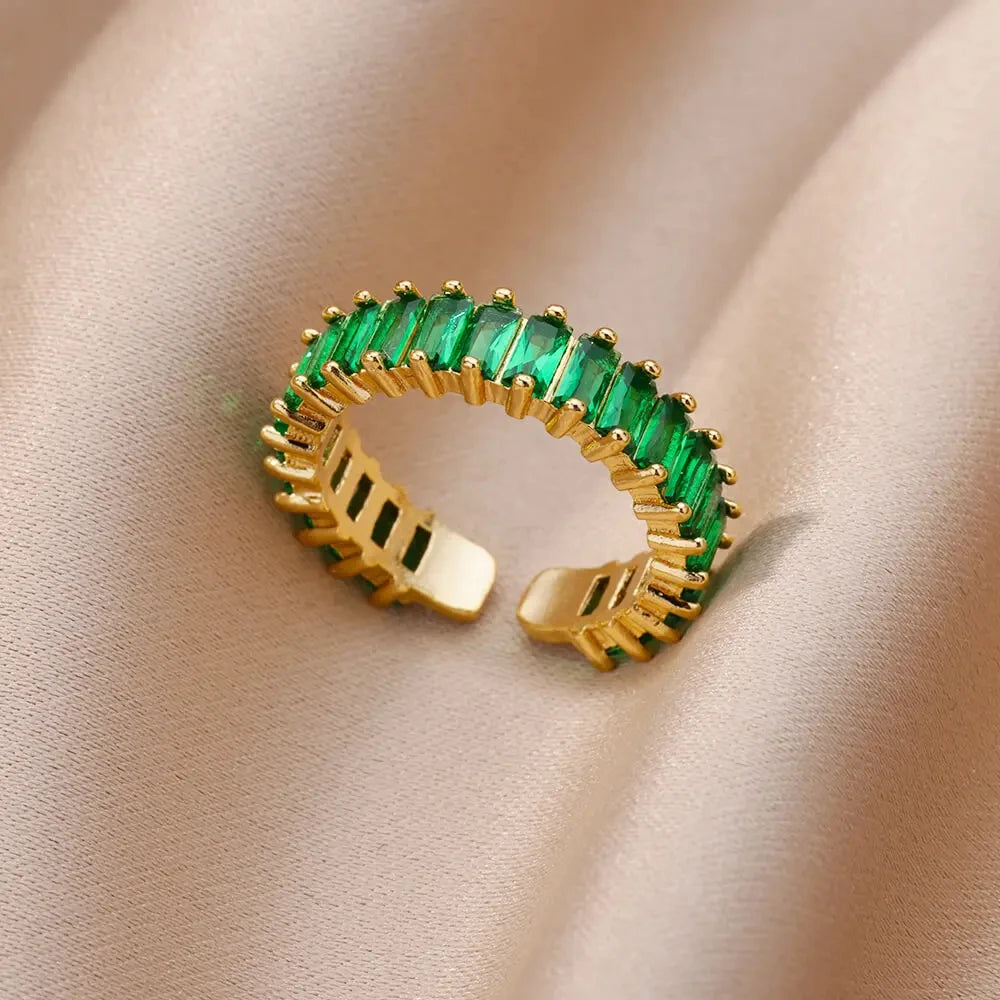 Bague en Zircon cubique coloré pour femmes