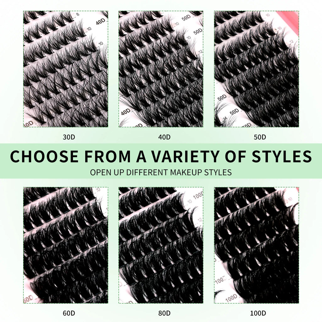 GROINNEYA Kit de cils à faire soi-même, extension de cils en plateau mixte