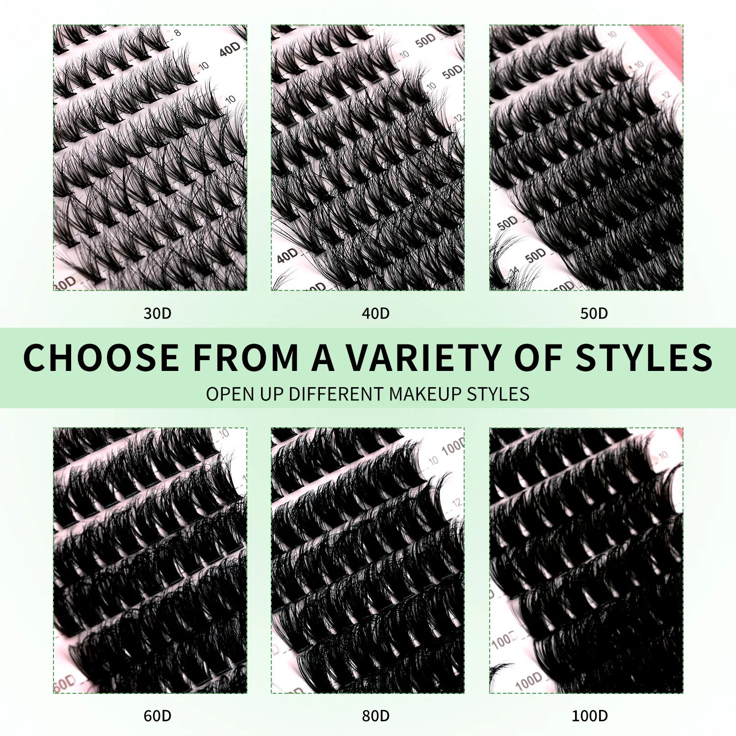 GROINNEYA Kit de cils à faire soi-même, extension de cils en plateau mixte