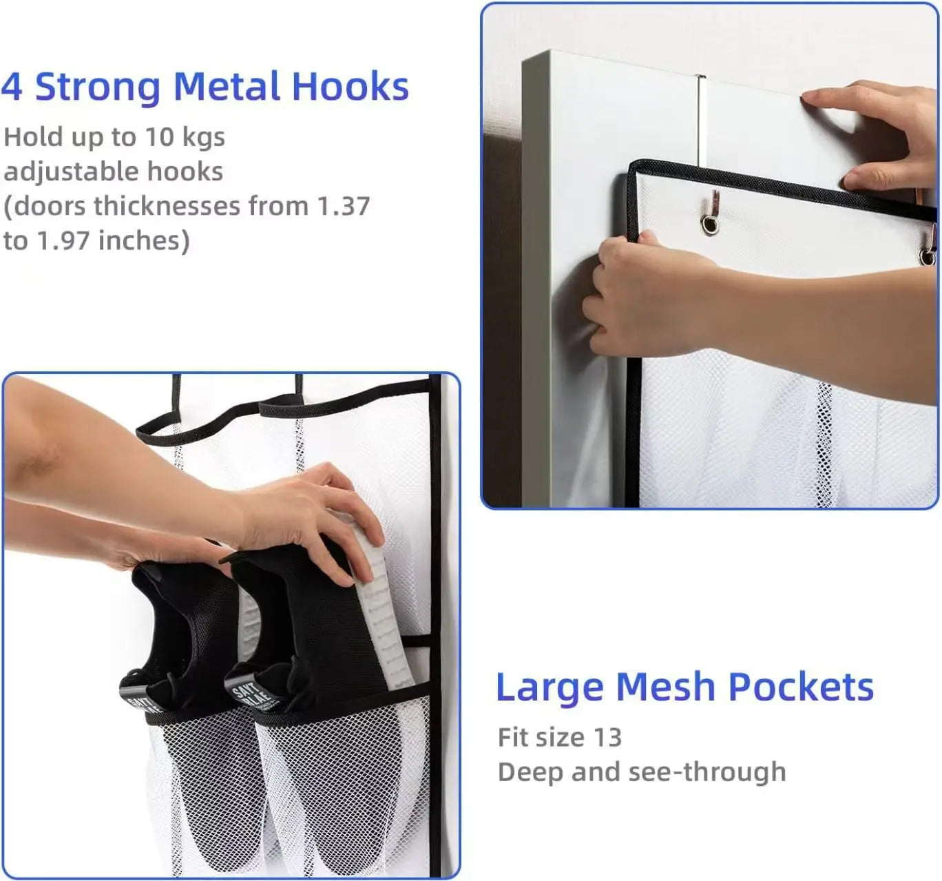 organisateur de chaussures suspendu pour placard, support étagère à chaussures