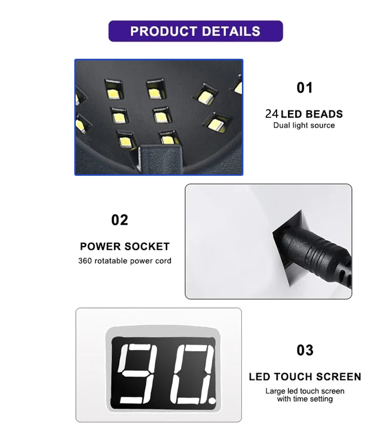 Kit de vernis à ongles Gel avec lampe à ongles LED Semi-Permanent 27 couleurs