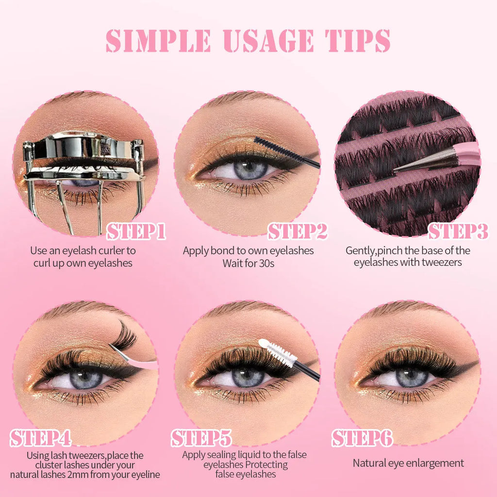 livre grappes Extensions faux cils bricolage à la maison grappe Extensions de cils maquillage