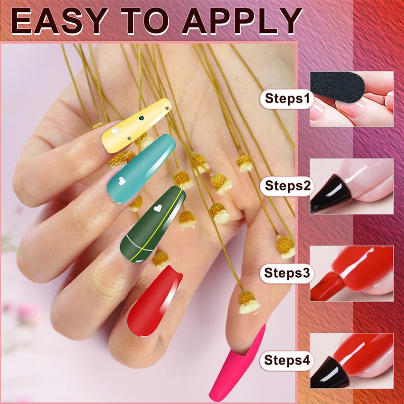 28 pièces/ensemble Gel vernis à ongles ensemble bouteille en verre tremper Belle Chevelure