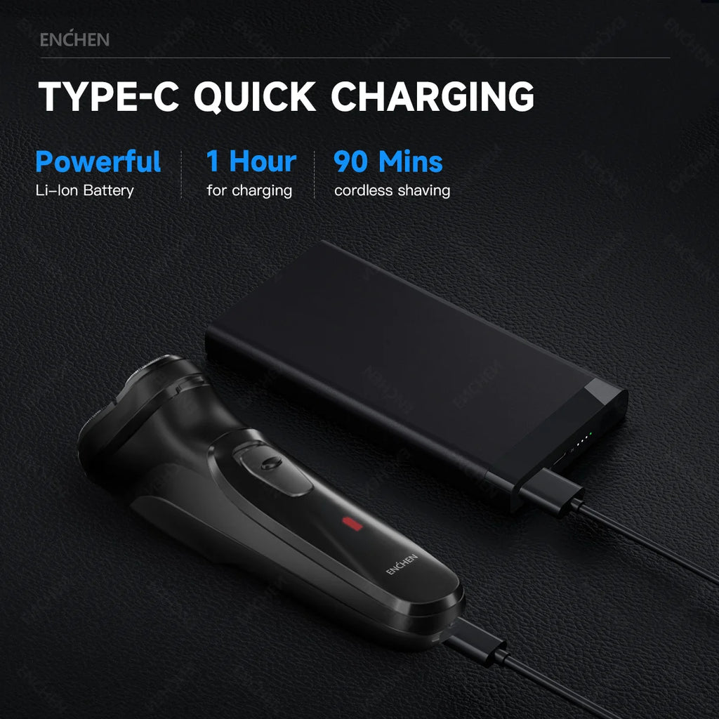 ENCHEN Blackstone Électrique Rasoir Rotatif pour Hommes 3D