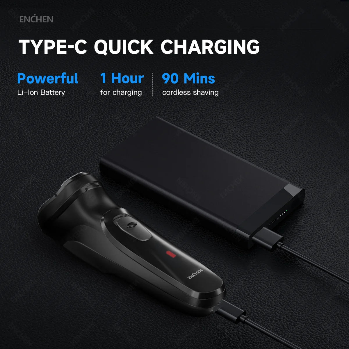 ENCHEN Blackstone Électrique Rasoir Rotatif pour Hommes 3D