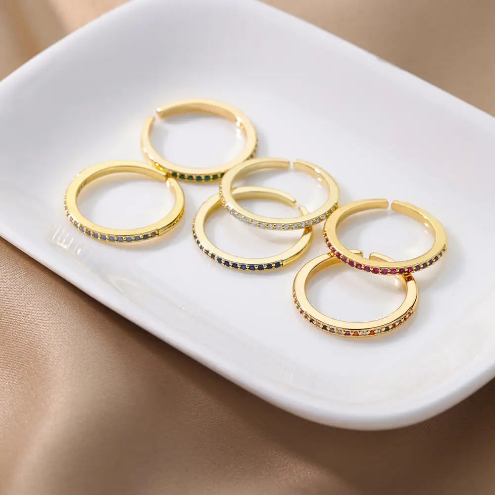 Mini bagues vertes en Zircon pour femmes