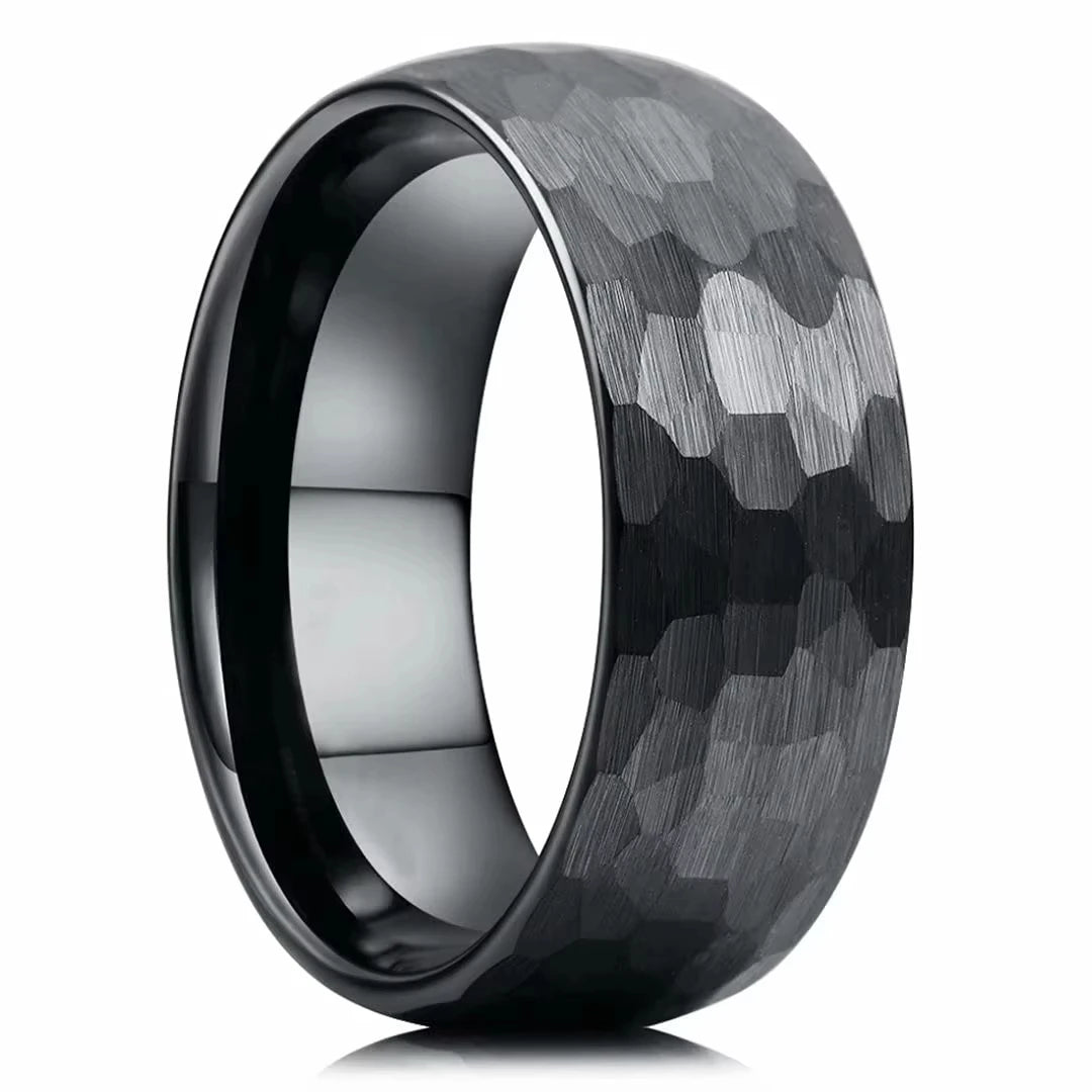Bague de Couple en acier inoxydable brossé noir