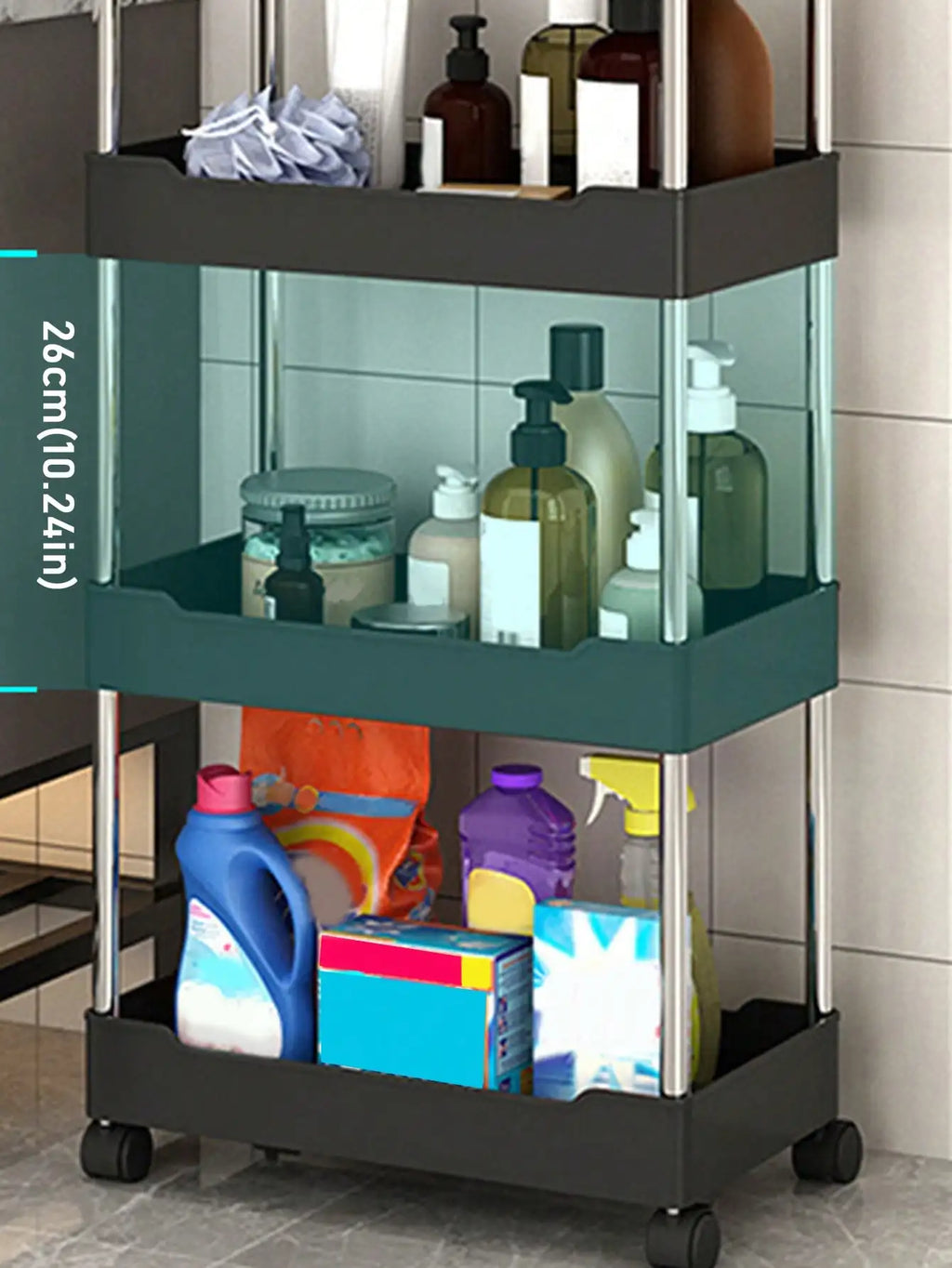 Chariot utilitaire roulant à 3/4 niveaux